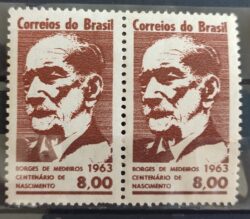 C 502 Selo Borges de Medeiros Politico Rio Grande do Sul 1963 Dupla