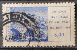 C 503 Selo Aniversario de Sao Joao del Rei Ponte Arquitetura 1963 Circulado 3