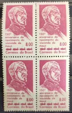 C 505 Selo Visconde de Maua Empresario Economia 1963 Quadra Com Charneira