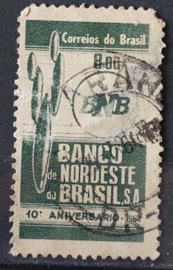 C 506 Selo Aniversario do Banco do Nordeste BNB Economia Cacto 1964 Circulado 1