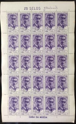 C 507 Selo Escritor Henrique Maximiliano Coelho Neto Literatura 1964 Folha