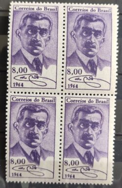 C 507 Selo Escritor Henrique Maximiliano Coelho Neto Literatura 1964 Quadra 1