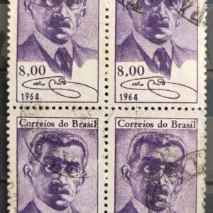 C 507 Selo Escritor Henrique Maximiliano Coelho Neto Literatura 1964 Quadra Circulado 1