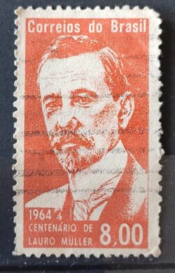 C 508 Selo Escritor Politico Lauro Muller 1964 Circulado 4