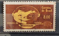 C 509 Selo Semana da Alimentacao Escolar Saude Educacao Crianca 1964 Circulado 3