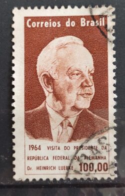C 512 Selo Presidente da Alemanha Heinrich Lubke Personalidade 1964 Circulado 1