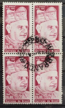 C 513 Selo Papa Joao XXIII Religiao Personalidade 1964 Quadra Circulado 1