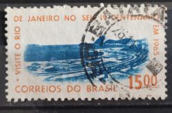 C 515 Selo 4 Centenario Cidade Rio de Janeiro Flamengo 1964 Circulado 3