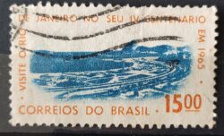 C 515 Selo 4 Centenario Cidade Rio de Janeiro Flamengo 1964 Circulado 7