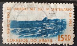 C 515 Selo 4 Centenario Cidade Rio de Janeiro Flamengo 1964 Circulado 9