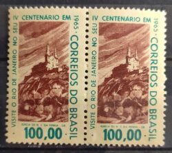 C 516 Selo 4 Centenario Cidade Rio de Janeiro Penha Igreja 1964 Dupla
