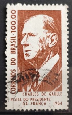 C 518 Selo Presidente da Franca Charles de Gaulle Personalidade 1964 Circulado 1