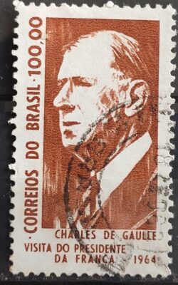 C 518 Selo Presidente da Franca Charles de Gaulle Personalidade 1964 Circulado 2