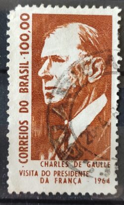 C 518 Selo Presidente da Franca Charles de Gaulle Personalidade 1964 Circulado 4