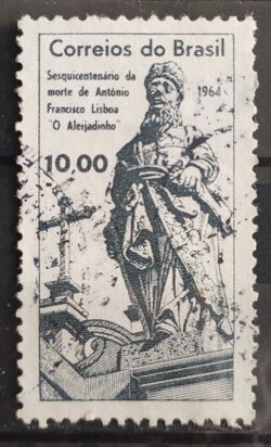 C 520 Selo Antonio Lisboa Aleijadinho Arte 1964 Circulado 2