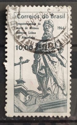 C 520 Selo Antonio Lisboa Aleijadinho Arte 1964 Circulado 3