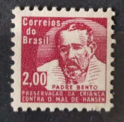 C 521 Selo Campanha Contra o Mal de Hansen Hanseniase Padre Bento Religiao Saude H10 1964