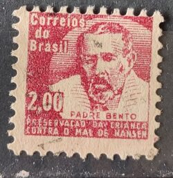C 521 Selo Campanha Contra o Mal de Hansen Hanseniase Padre Bento Religiao Saude H10 1964 Circulado 1