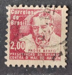 C 521 Selo Campanha Contra o Mal de Hansen Hanseniase Padre Bento Religiao Saude H10 1964 Circulado 2