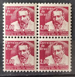 C 521 Selo Campanha Contra o Mal de Hansen Hanseniase Padre Bento Religiao Saude H10 1964 Quadra