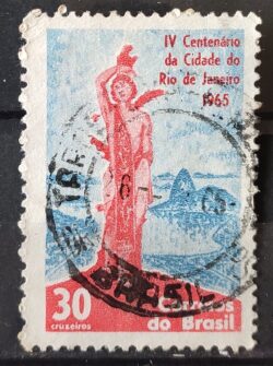 C 522 Selo 4 Centenario Cidade Rio de Janeiro 1965 Circulado 3