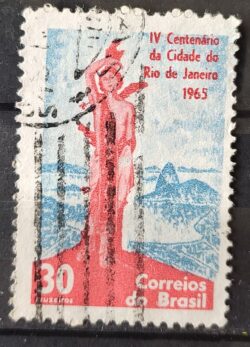 C 522 Selo 4 Centenario Cidade Rio de Janeiro 1965 Circulado 4