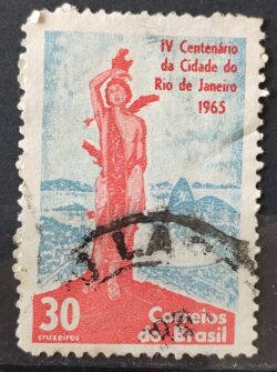 C 522 Selo 4 Centenario Cidade Rio de Janeiro 1965 Circulado 5