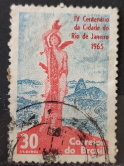 C 522 Selo 4 Centenario Cidade Rio de Janeiro 1965 Circulado 7