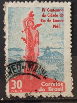 C 522 Selo 4 Centenario Cidade Rio de Janeiro 1965 Circulado 8
