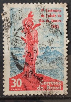 C 522 Selo 4 Centenario Cidade Rio de Janeiro 1965 Circulado 9