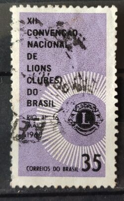 C 527 Selo Convencao Nacional de Lions Clubes 1965 Circulado 2