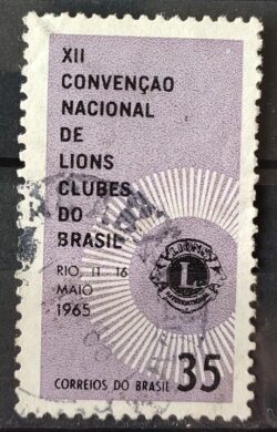 C 527 Selo Convencao Nacional de Lions Clubes 1965 Circulado 4