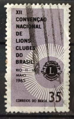 C 527 Selo Convencao Nacional de Lions Clubes 1965 Circulado 5