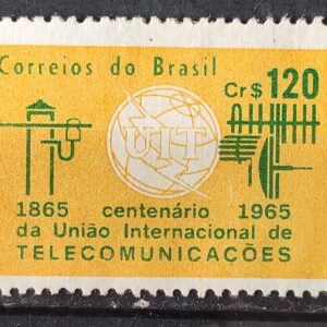 C 528 Selo Centenario da Uniao Internacional de Telecomunicacoes UIT Comunicacao 1965 MH