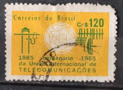 C 528 Selo Centenario da Uniao Internacional de Telecomunicacoes UIT Comunicacao 1965 Circulado 1