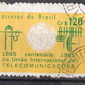 C 528 Selo Centenario da Uniao Internacional de Telecomunicacoes UIT Comunicacao 1965 Circulado 2