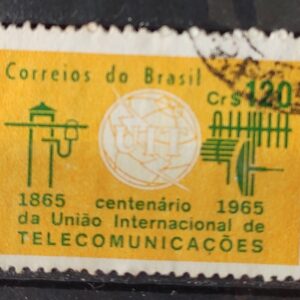 C 528 Selo Centenario da Uniao Internacional de Telecomunicacoes UIT Comunicacao 1965 Circulado 3