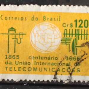C 528 Selo Centenario da Uniao Internacional de Telecomunicacoes UIT Comunicacao 1965 Circulado 4
