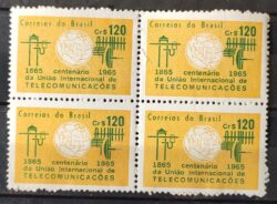 C 528 Selo Centenario da Uniao Internacional de Telecomunicacoes UIT Comunicacao 1965 Quadra