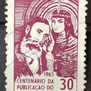 C 531 Selo Centenario Livro Iracema Literatura Jose de Alencar Indio 1965 Circulado 3