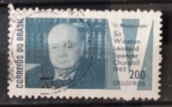 C 532 Selo Presidente da Inglaterra Winston Churchill 1965 Circulado 3