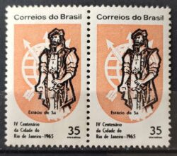 C 534 Selo 4 Centenario Cidade Rio de Janeiro Estacio de Sa 1965 1 Dupla