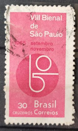 C 537 Selo Bienal de Sao Paulo 1965 Circulado 1