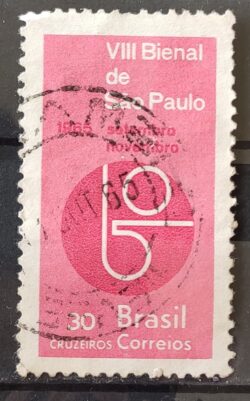 C 537 Selo Bienal de Sao Paulo 1965 Circulado 2