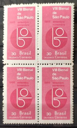 C 537 Selo Bienal de Sao Paulo 1965 Quadra