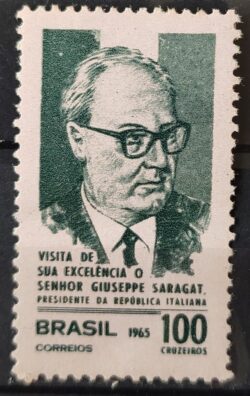 C 538 Selo Presidente da Italia Saragat Oculos 1965 MH