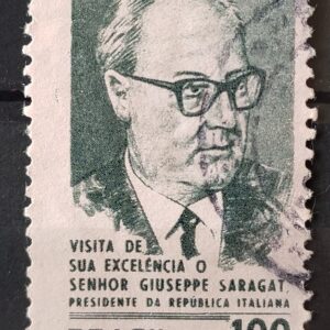 C 538 Selo Presidente da Italia Saragat Oculos 1965 Circulado 1
