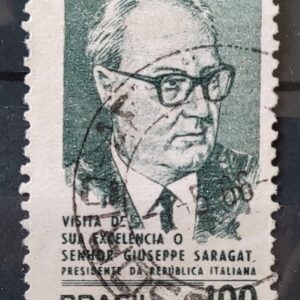 C 538 Selo Presidente da Italia Saragat Oculos 1965 Circulado 2