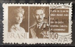 C 539 Selo Visita Graos Duques de Luxemburgo Monarquia 1965 Circulado 1