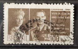 C 539 Selo Visita Graos Duques de Luxemburgo Monarquia 1965 Circulado 2